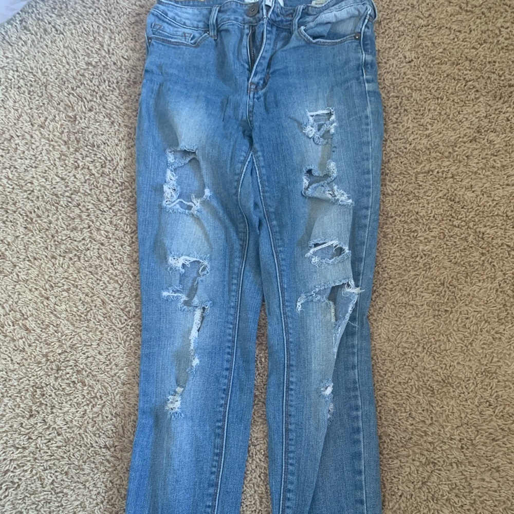 Blue ripped jeans